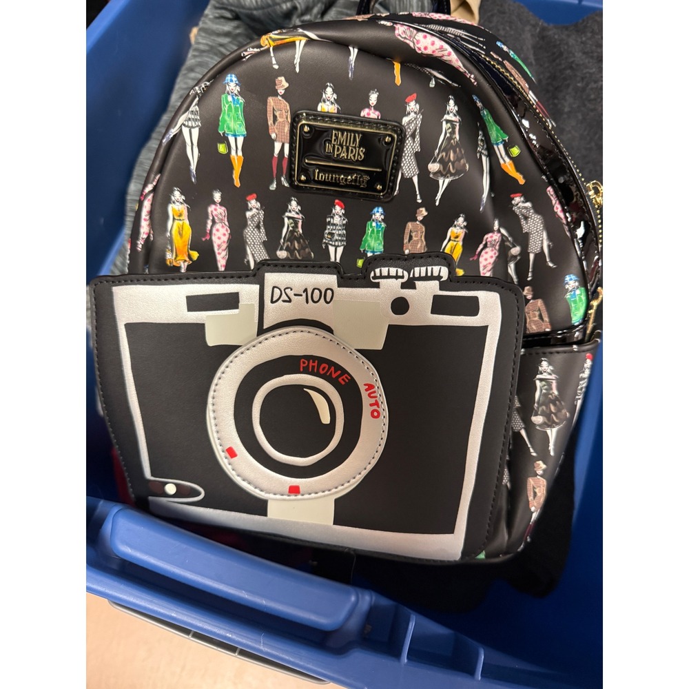 Loungefly Emily in Paris Camera Case Mini Backpack Black NWT Novelty Mini - Picture 6 of 7